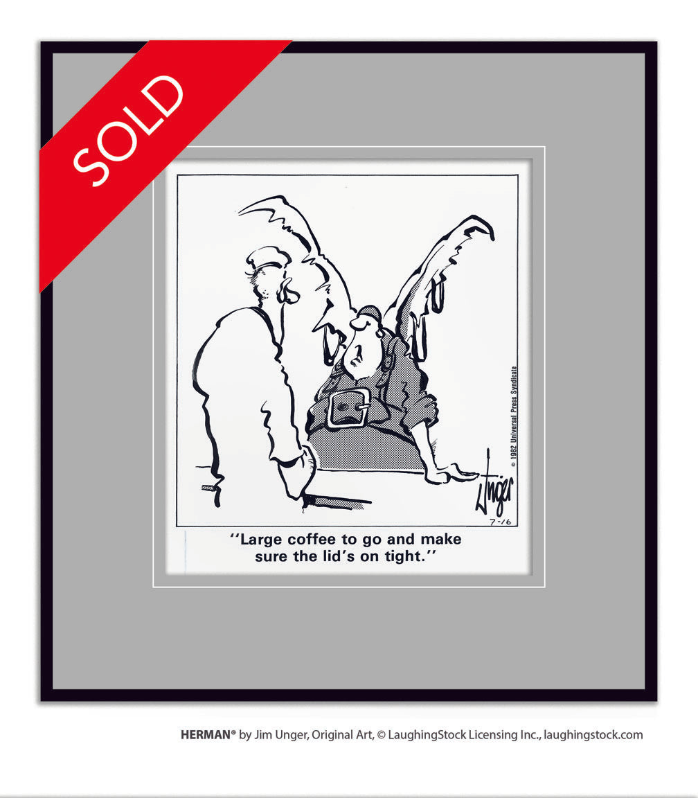 Large coffee to go and make sure the lid’s on tight.