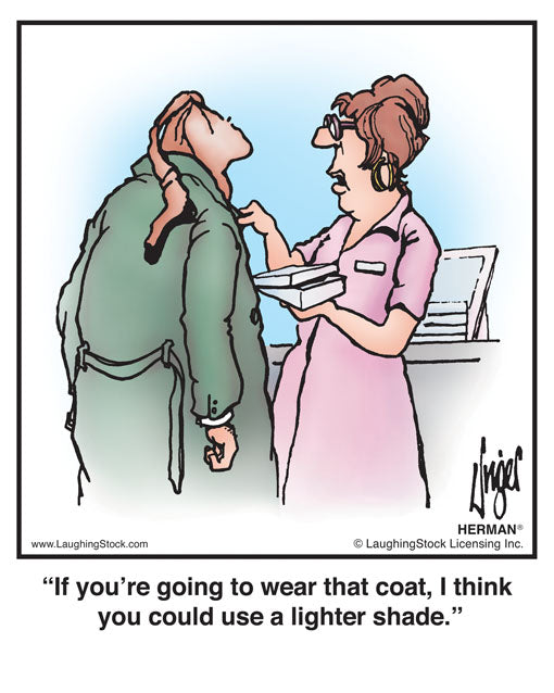 If you’re going to wear that coat, I think you could use a lighter shade.