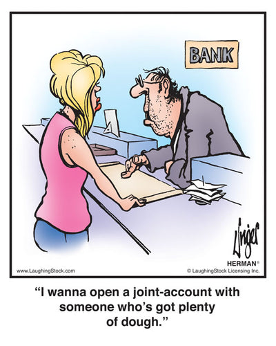 I wanna open a joint-account with somenone who’s got plenty of dough.