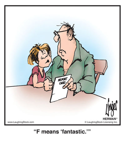 F means ‘fantastic.’