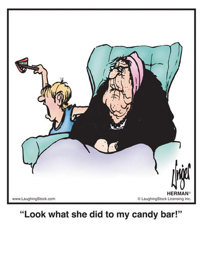 Look what she did to my candy bar!