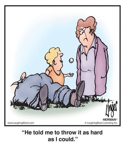 He told me to throw it as hard as I could.