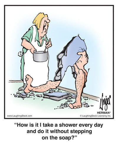 How is it I take a shower every day and do it without stepping on the soap?