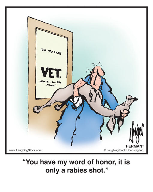 You have my word of honor, it is only a rabies shot.