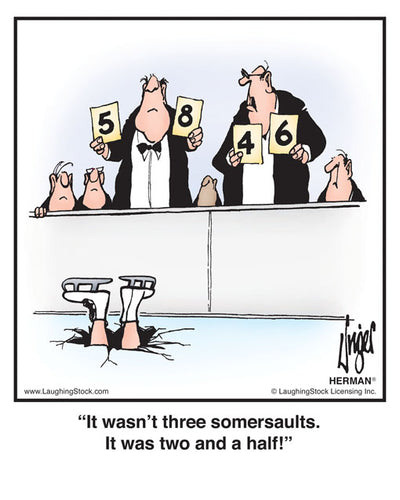 It wasn’t three somersaults. It was two and a half!