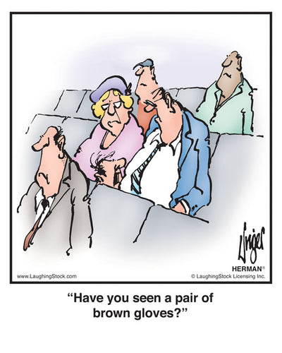 Have you seen a pair of brown gloves?