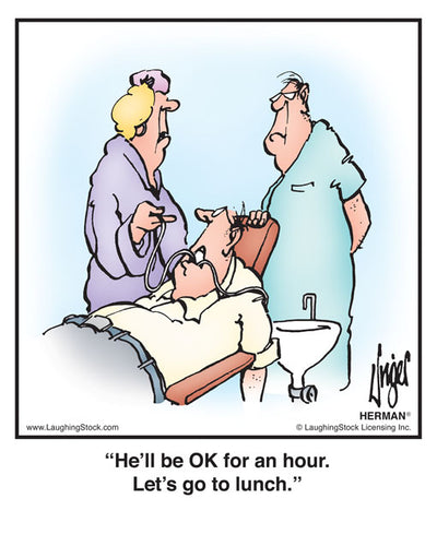 He’ll be OK for an hour. Let’s go to lunch.