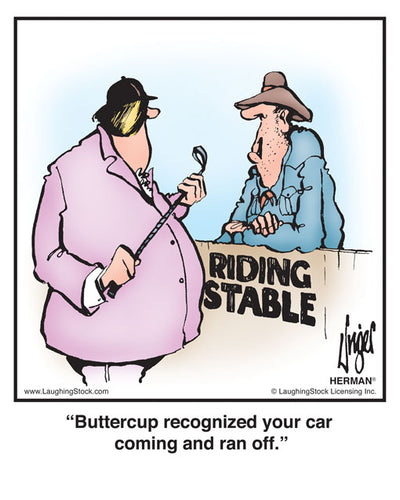 Buttercup recognized your car coming and ran off.