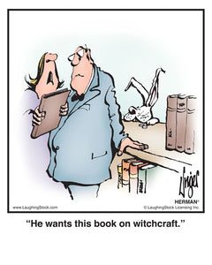 He wants this book on witchcraft.