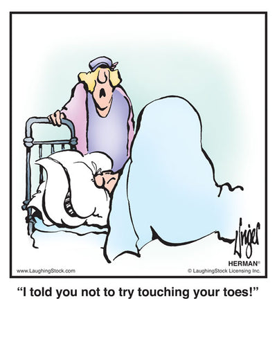 I told you not to try touching your toes!