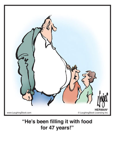 He’s been ﬁlling it with food for 47 years!