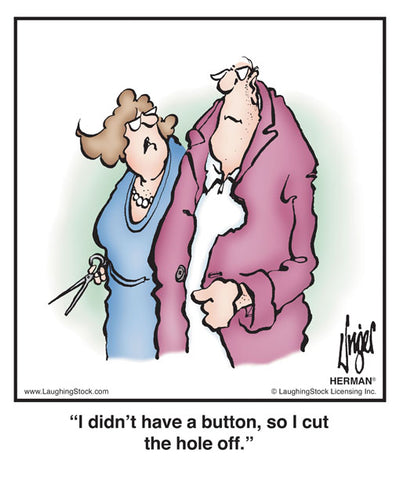 I didn’t have a button, so I cut the hole off.