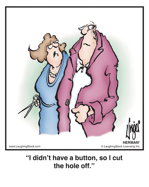 I didn’t have a button, so I cut the hole off.