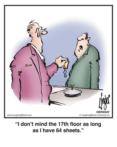 I don’t mind the 17th floor as long as I have 64 sheets.