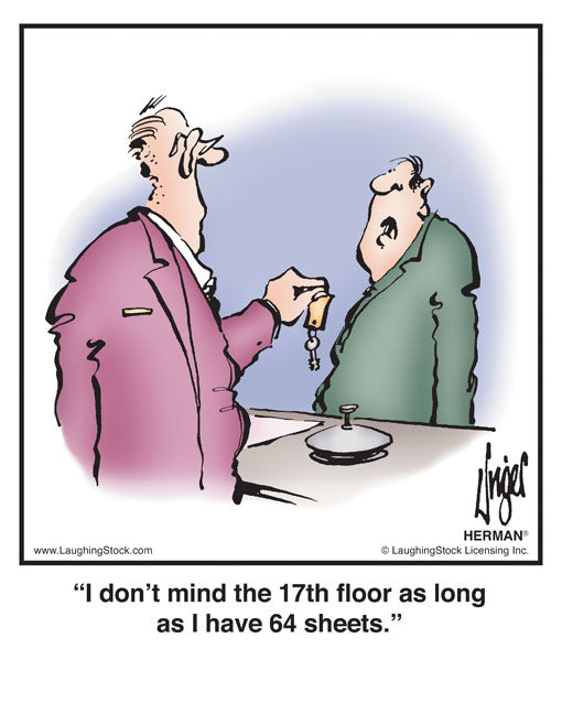 I don’t mind the 17th floor as long as I have 64 sheets.