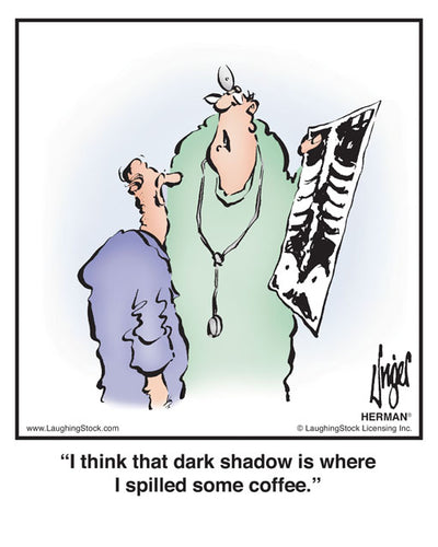 I think that dark shadow is where I spilled some coffee.