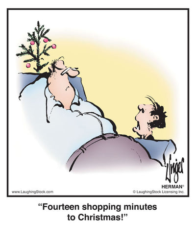 Fourteen shopping minutes to Christmas!