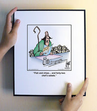 Load image into Gallery viewer, Fish and chips… and forty-two chef’s salads.