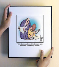 Load image into Gallery viewer, D for Destiny’s Child, E for Eminem, A for Alanis and R for Rolling Stones.