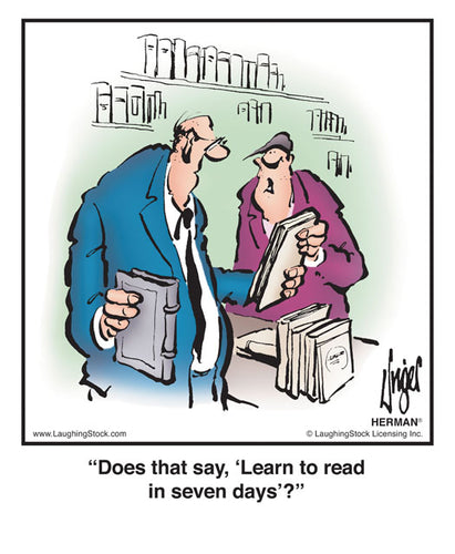 Does that say, ‘Learn to read in seven days’?