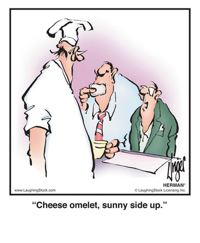 Cheese omelet, sunny side up.