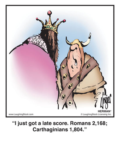 I just got a late score. Romans 2,168; Carthaginians 1,804.