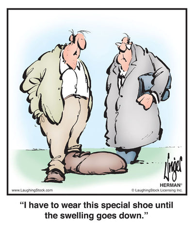 I have to wear this special shoe until the swelling goes down.