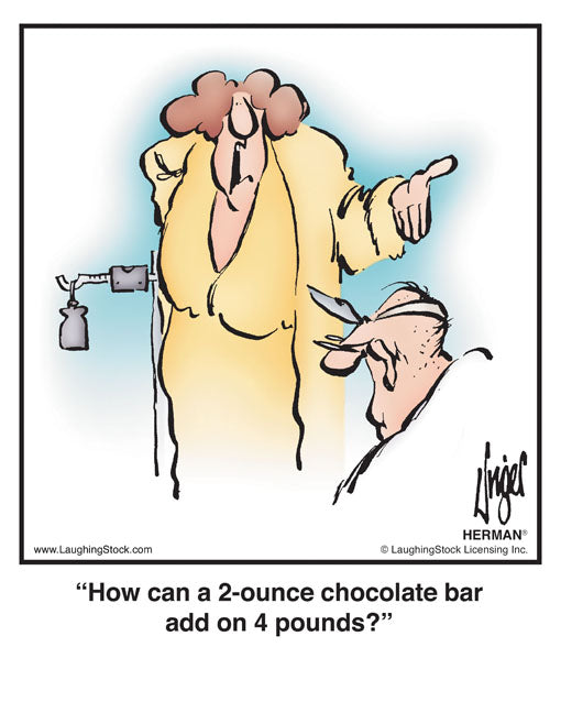 How can a 2-ounce chocolate bar add on 4 pounds?