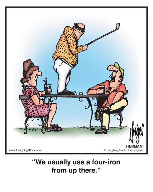 We usually use a four-iron from up there.