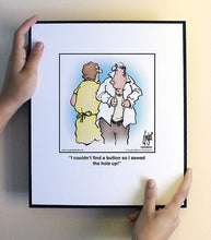 Load image into Gallery viewer, I couldn’t find a button so I sewed the hole up!