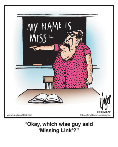 Okay, which wise guy said ‘Missing Link’?