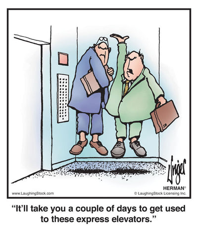 It’ll take you a couple of days to get used to these express elevators.