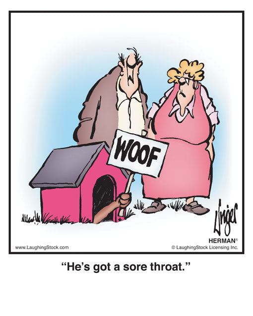 He’s got a sore throat.