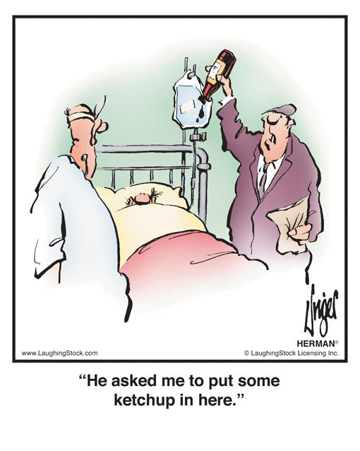 He asked me to put some ketchup in here.