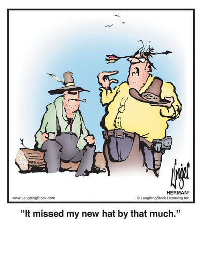 It missed my new hat by that much.