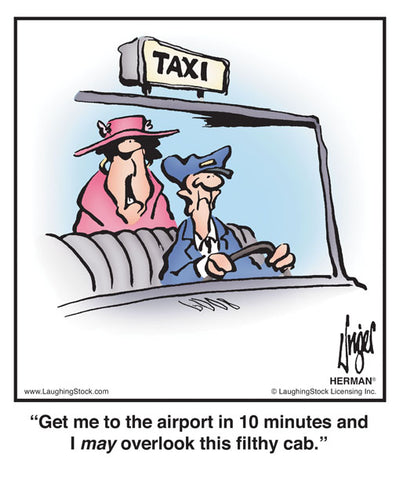 Get me to the airport in 10 minutes and I may overlook this filthy cab.