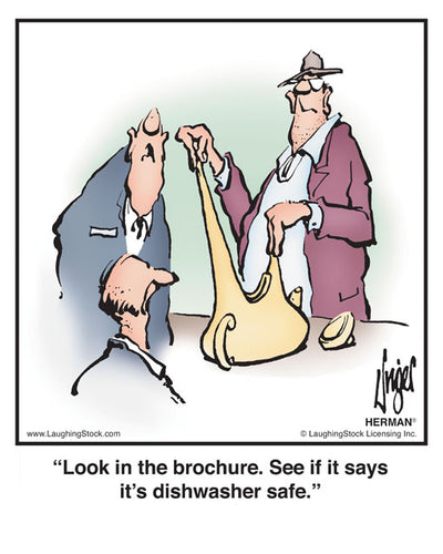 Look in the brochure. See if it says it’s dishwasher safe.