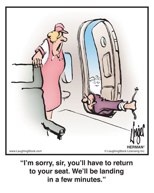 I’m sorry, sir, you’ll have to return to your seat. We’ll be landing in a few minutes.