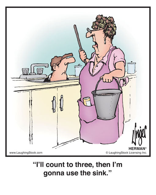 I’ll count to three, then I’m gonna use the sink.