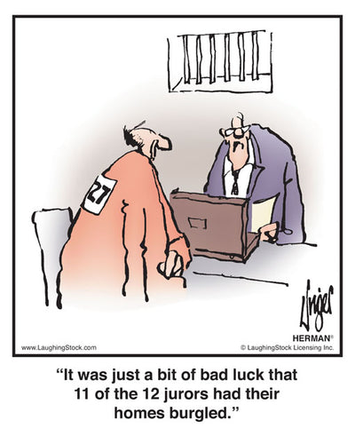 It was just a bit of bad luck that 11 of the 12 jurors had their homes burgled.