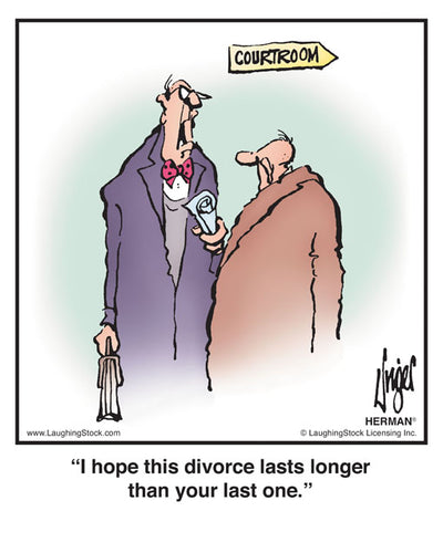 I hope this divorce lasts longer than your last one.