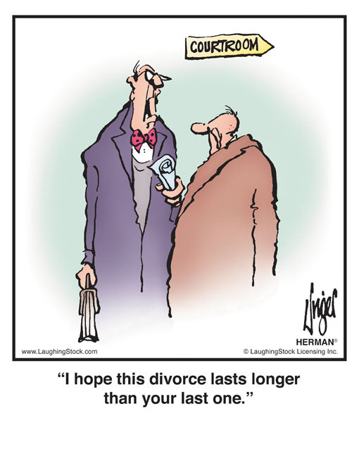 I hope this divorce lasts longer than your last one.