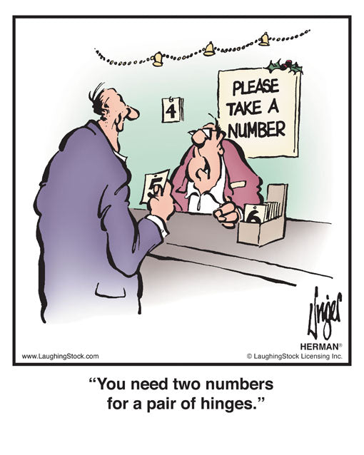 You need two numbers for a pair of hinges.