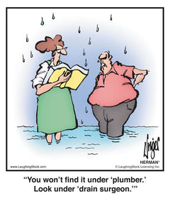 You won’t find it under ‘plumber.’ Look under ‘drain surgeon.’