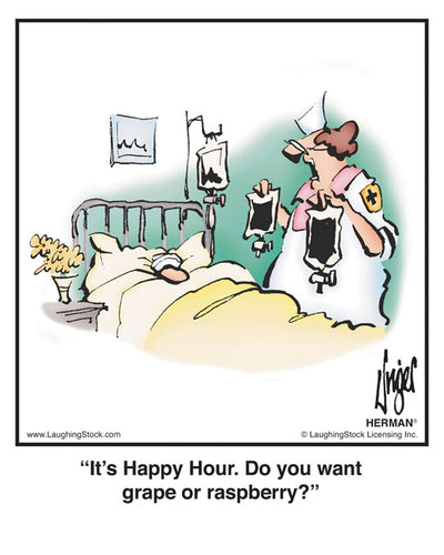 It’s Happy Hour. Do you want grape or raspberry?