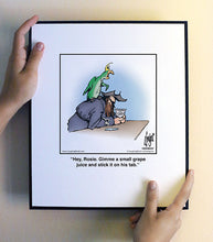 Load image into Gallery viewer, Hey, Rosie. Gimme a small grape juice and stick it on his tab.