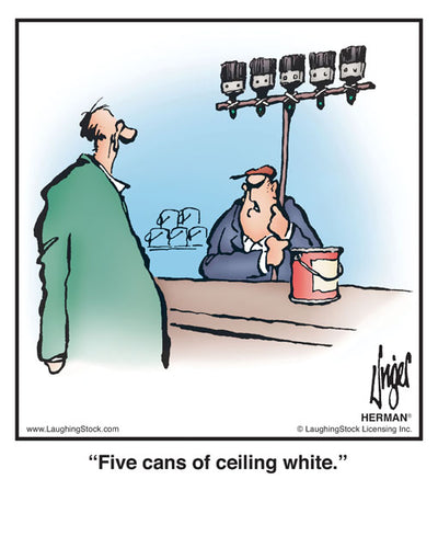 Five cans of ceiling white.