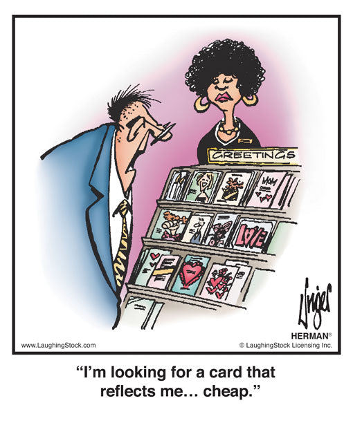 I’m looking for a card that reflects me… cheap.