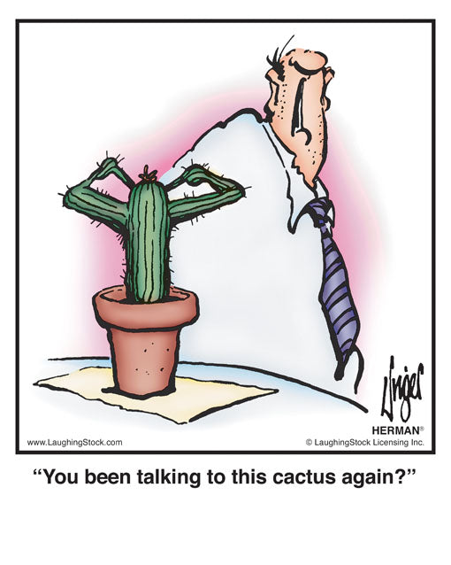 You been talking to this cactus again?