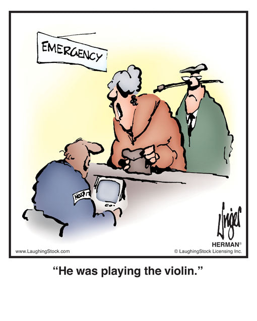He was playing the violin.